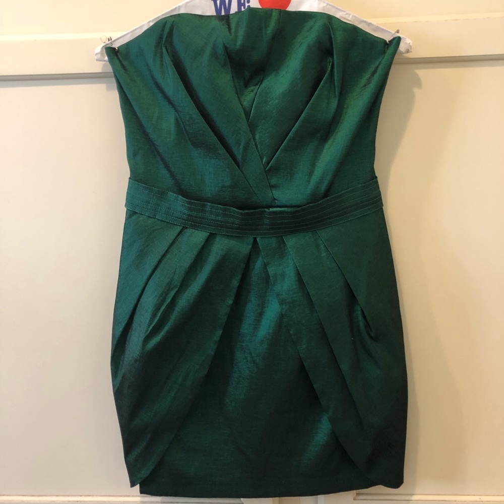 Green Jessica McClintock strapless dress size 10